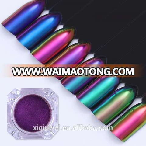 Hot selling fasion magic metallic mirror chrome pigment powder for nail paint